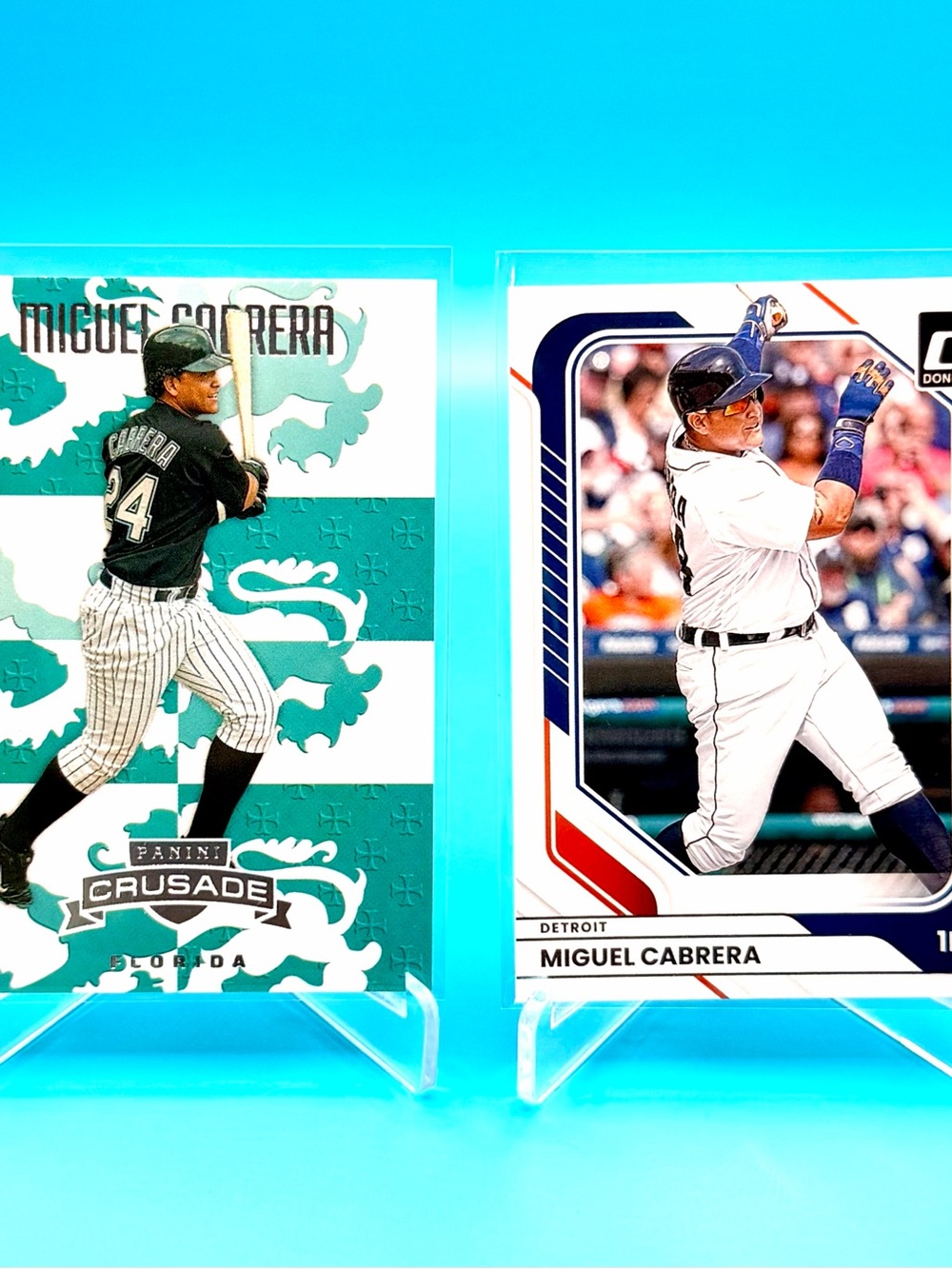 🔥Miguel Cabrera Lot! 🔥Panini Crusade Insert + Donruss Insert! 😮